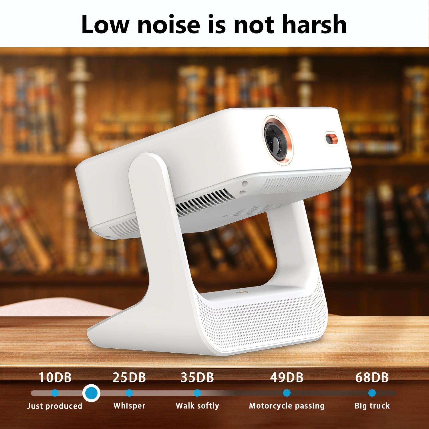 HD Video Projector 4K Support, Android 12, WiFi 6, 8-Inch Touch Screen