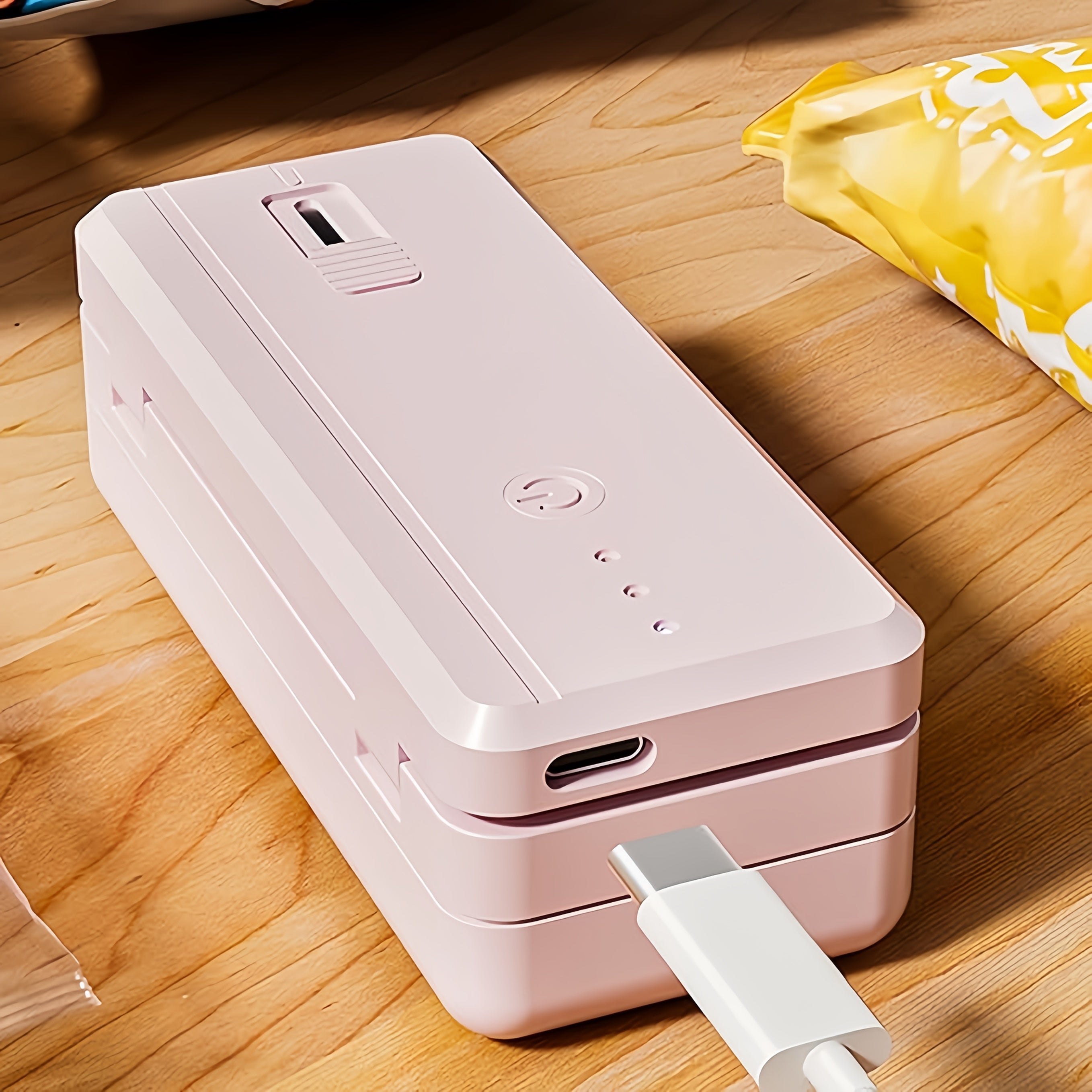 Мини-USB перезаряжаемый запайщик для пакетов с закусками, портативный компактный белый инструмент для запайки продуктов