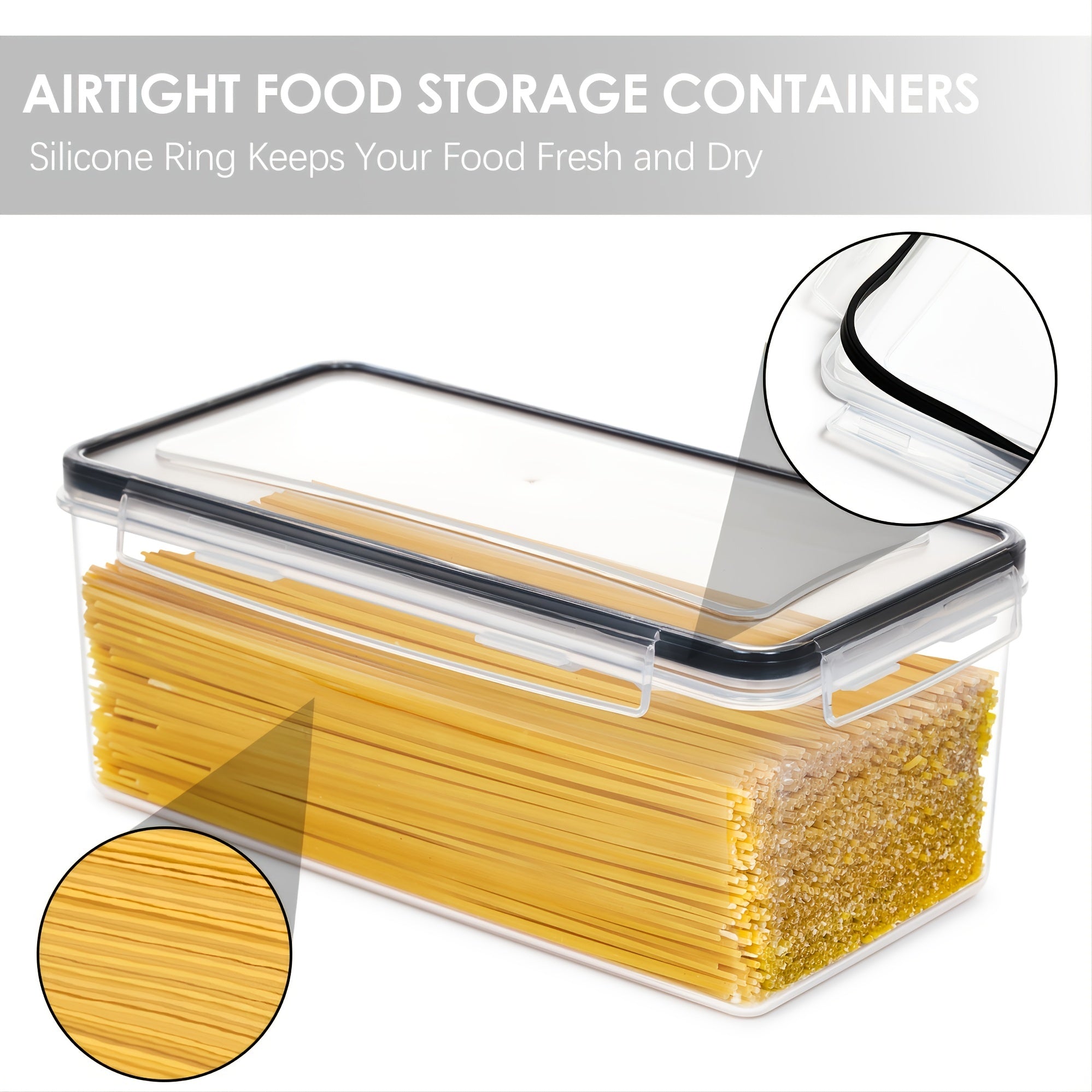Airtight Plastic Food Storage Containers 1/2/3pcs Stackable Pantry Organizer