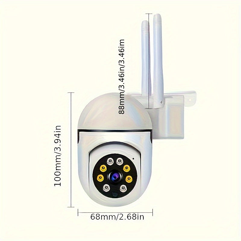 Wireless 1080P Panoramic Security Camera with Motion Detection Night Vision and Alarm Notifications