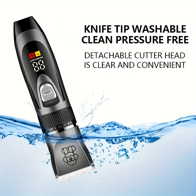 Pet Grooming Electric Clipper Set with USB Charging Low Noise Cordless Lithium Battery for Dogs