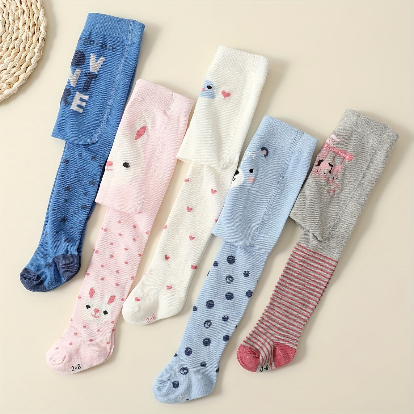 Baby Girls Pantyhose 4/5 Pairs Autumn Winter Warm Soft Knit Cotton