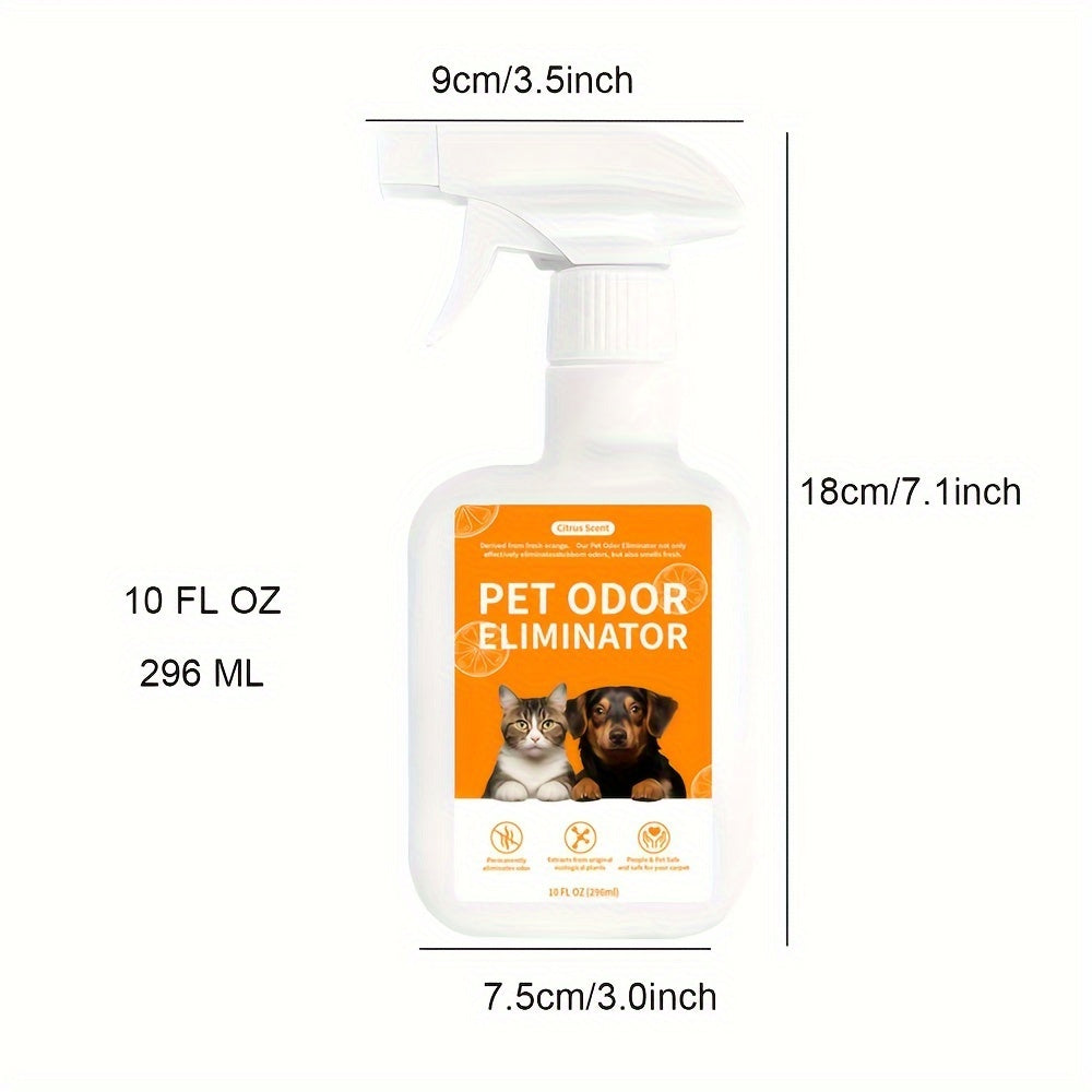 Enzymatic Pet Odor Eliminator Spray for Dog and Cat Urine Stains and Smells 10oz for Carpets Upholstery Hardwood Tile Artificial Grass