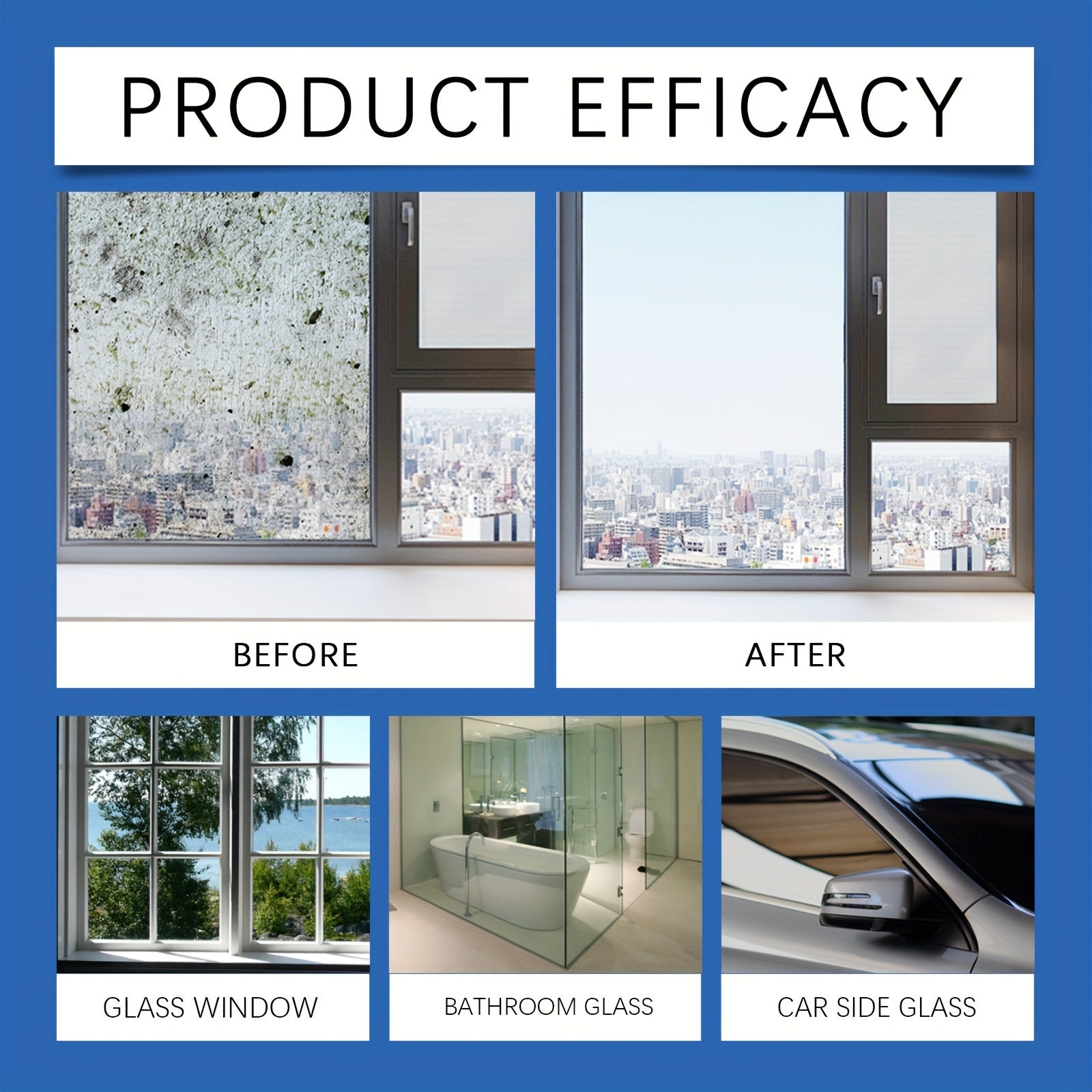 "Iz qoldirmaydigan shisha ko'pik tozalovchi, yog' va dog'larni samarali ravishda olib tashlaydi. Palm kislotasi formulasi bilan deraza va eshiklarni tozalash uchun mukammal."