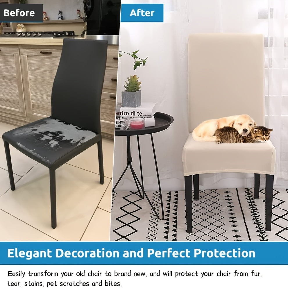 Stretchable Dining Chair Covers Removable Washable Seat Protectors Set of 4