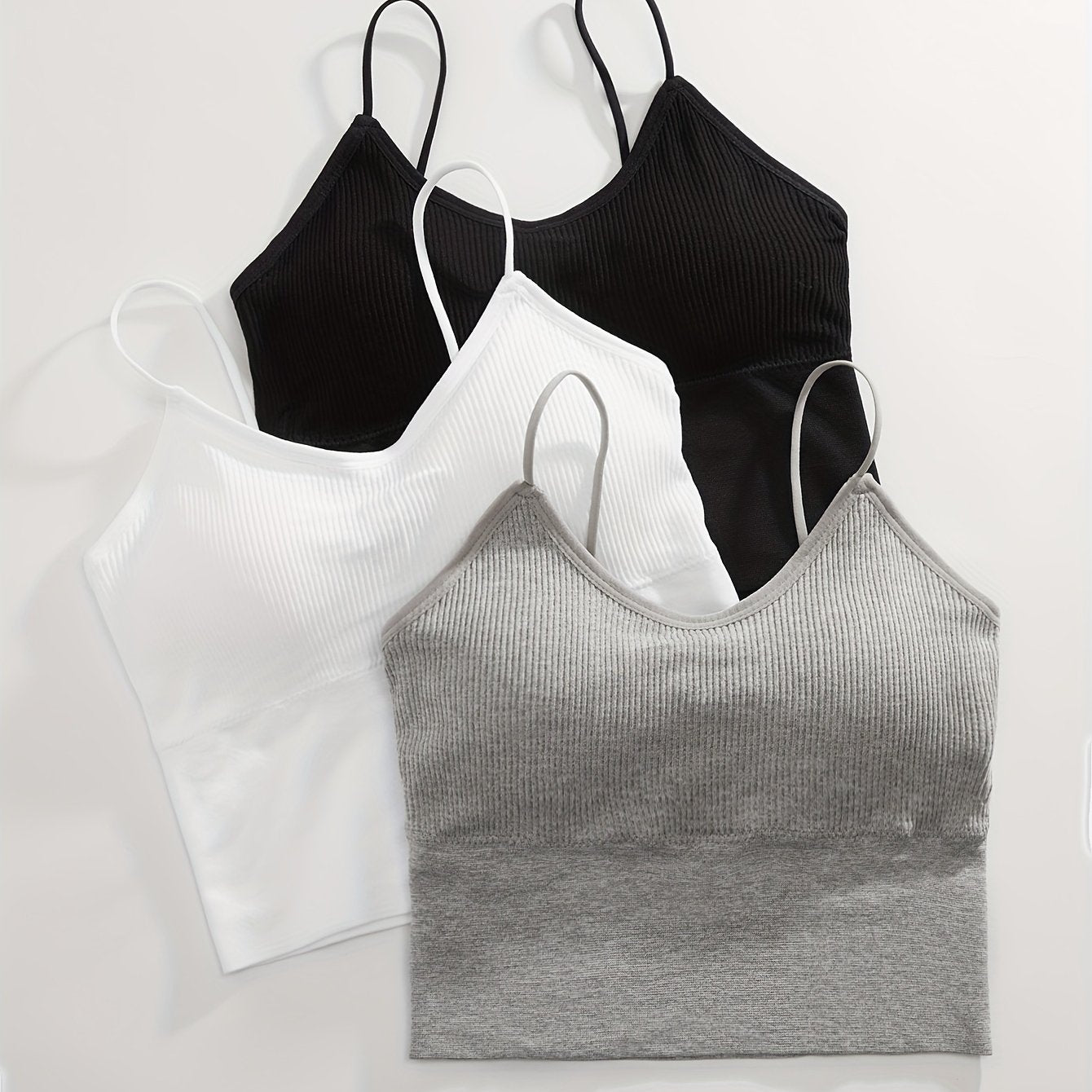 Wireless Ribbed Bras for Women Comfortable Breathable Support