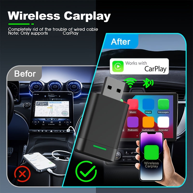 Wireless CarPlay Android Auto Adapter for Cars USB Charging WiFi 4.8GHz