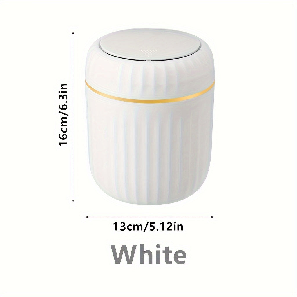 Mini Trash Can with Press-Top Lid Durable PP Material for Office Bedroom Living Room