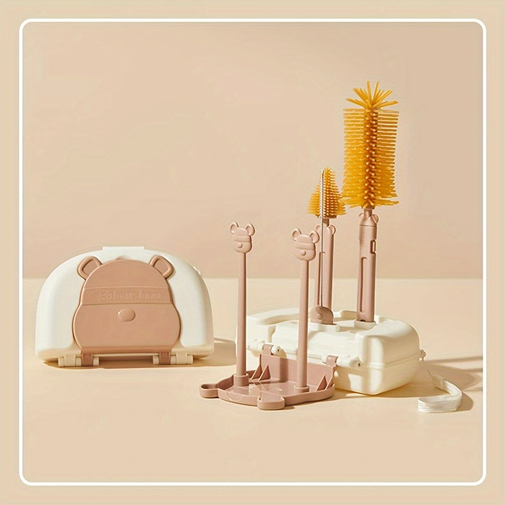 3-in-1 Silicone Bottle Brush Set with Pacifier Cleaner and Storage Box