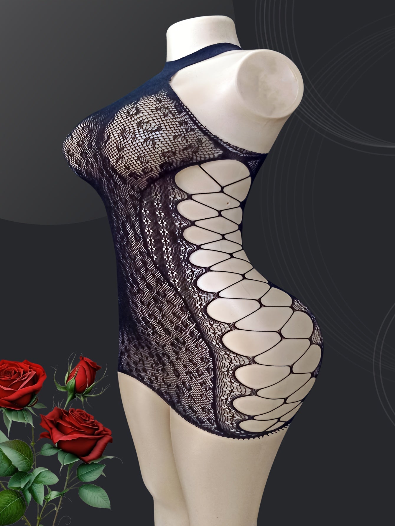 Women's Fishnet Mesh Bodycon Dress Plus Size Hollow Out Leopard Print