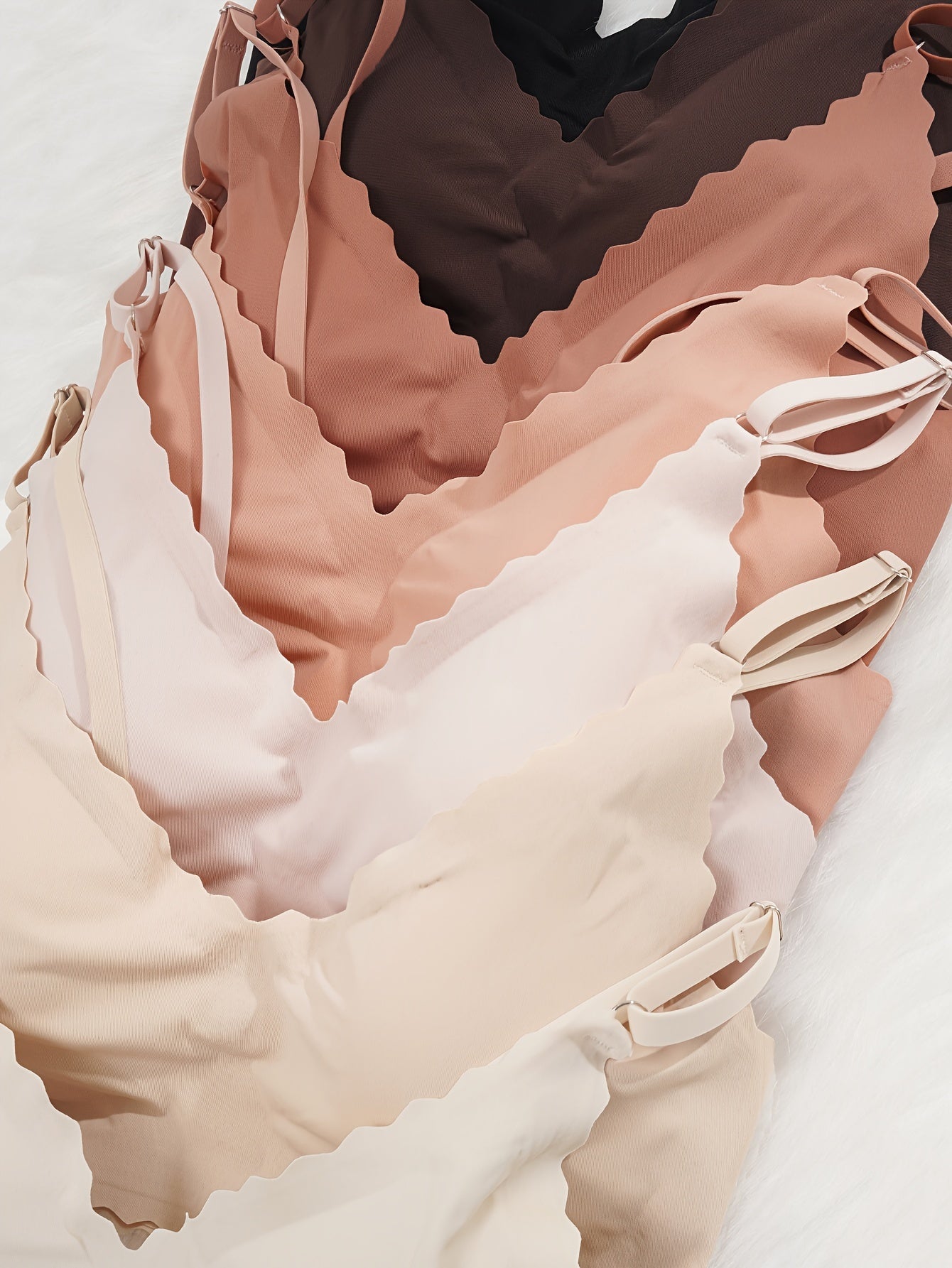 7-Piece Solid Push-Up Bras Set with Removable Pads for Comfort and Support