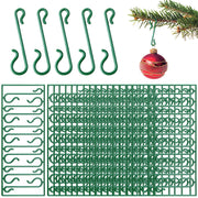 100/200 Pcs Reusable Green Plastic Christmas Ornament Hooks for Lights and Decorations