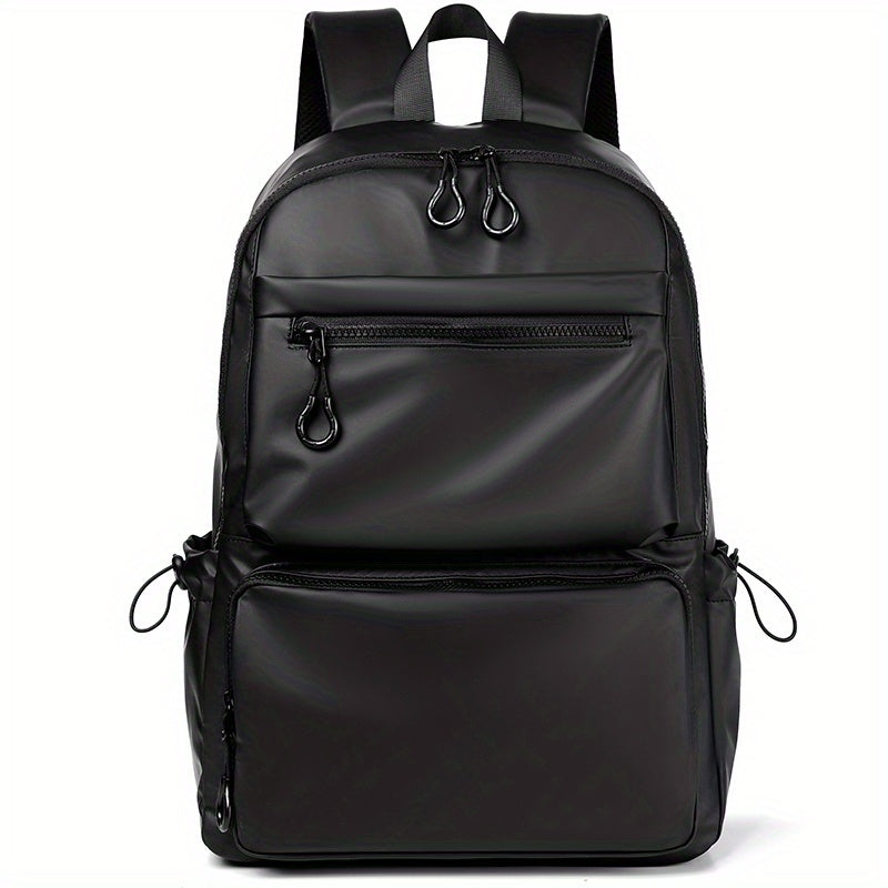 Men's 14-Inch Polyester Laptop Backpack for Travel Casual and School Black