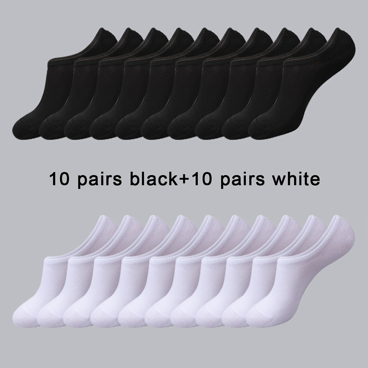 Men's No-Show Socks 20 Pairs Breathable Anti-Odor Sweat-Absorbing Thin All Seasons