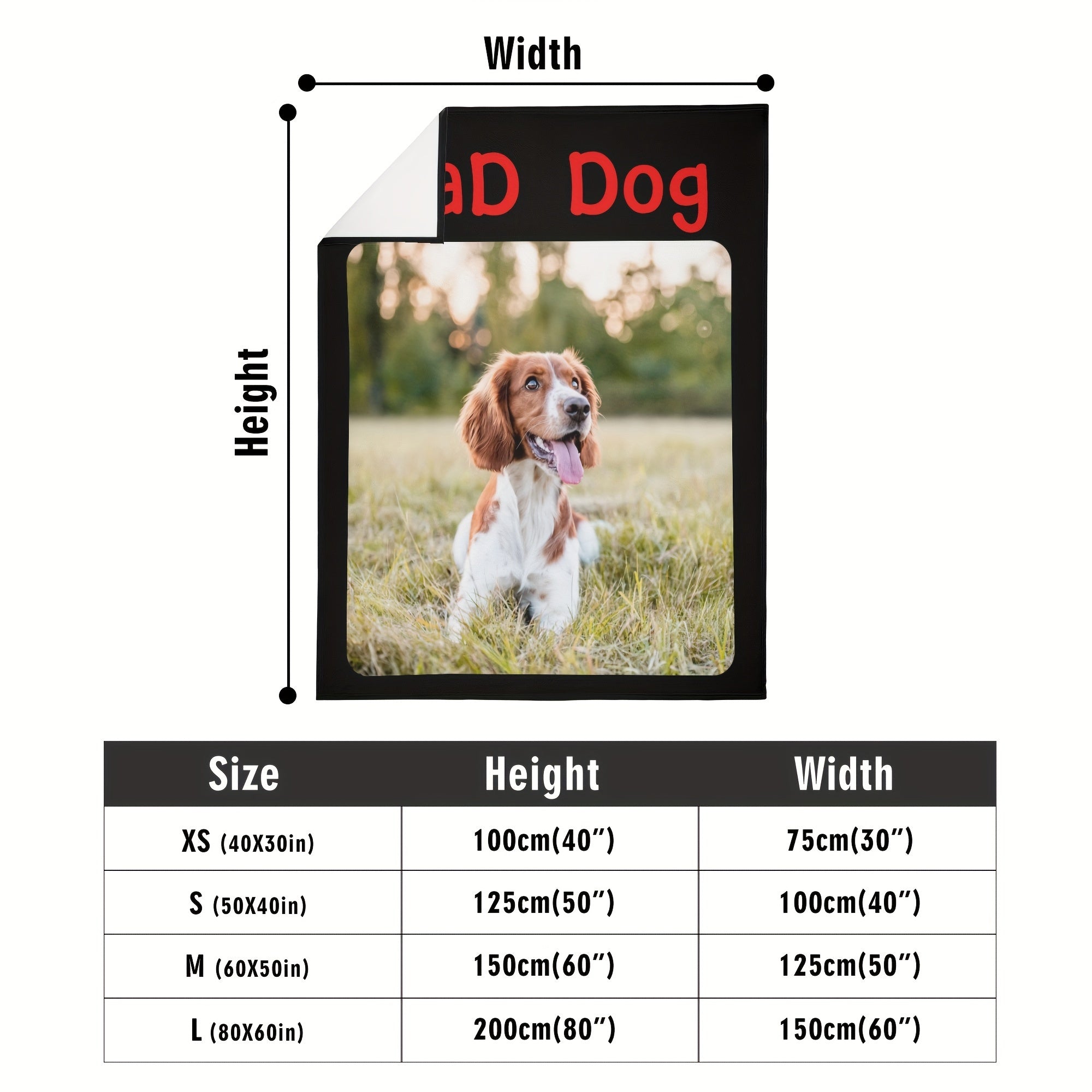 Personalized Dog Dad Blanket Flannel Pet Throw Black Custom Photo Message Gift