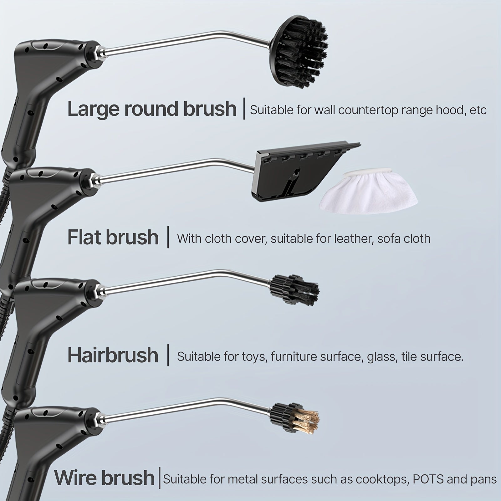 Portable Handheld Steam Cleaner with Touch Screen 6 Accessories 105°C Deep Cleaning 1200ml