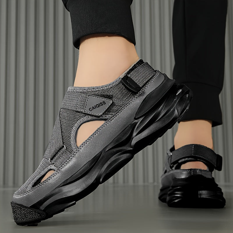 Erkaklar uchun qulay ochiq sandallar, qalin taglik va sirpanmaydigan ushlash bilan, yuqori sifatli tasodifiy poyabzal, yangi zamonaviy sayohat poyabzallari.