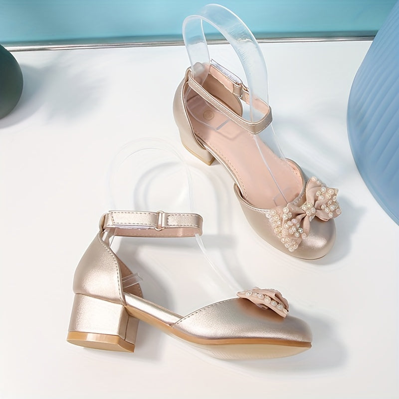 Bolalar uchun Butterfly Hollow Heel Shoes nafas oladigan PU bir hil rangli rezina taglik bilan