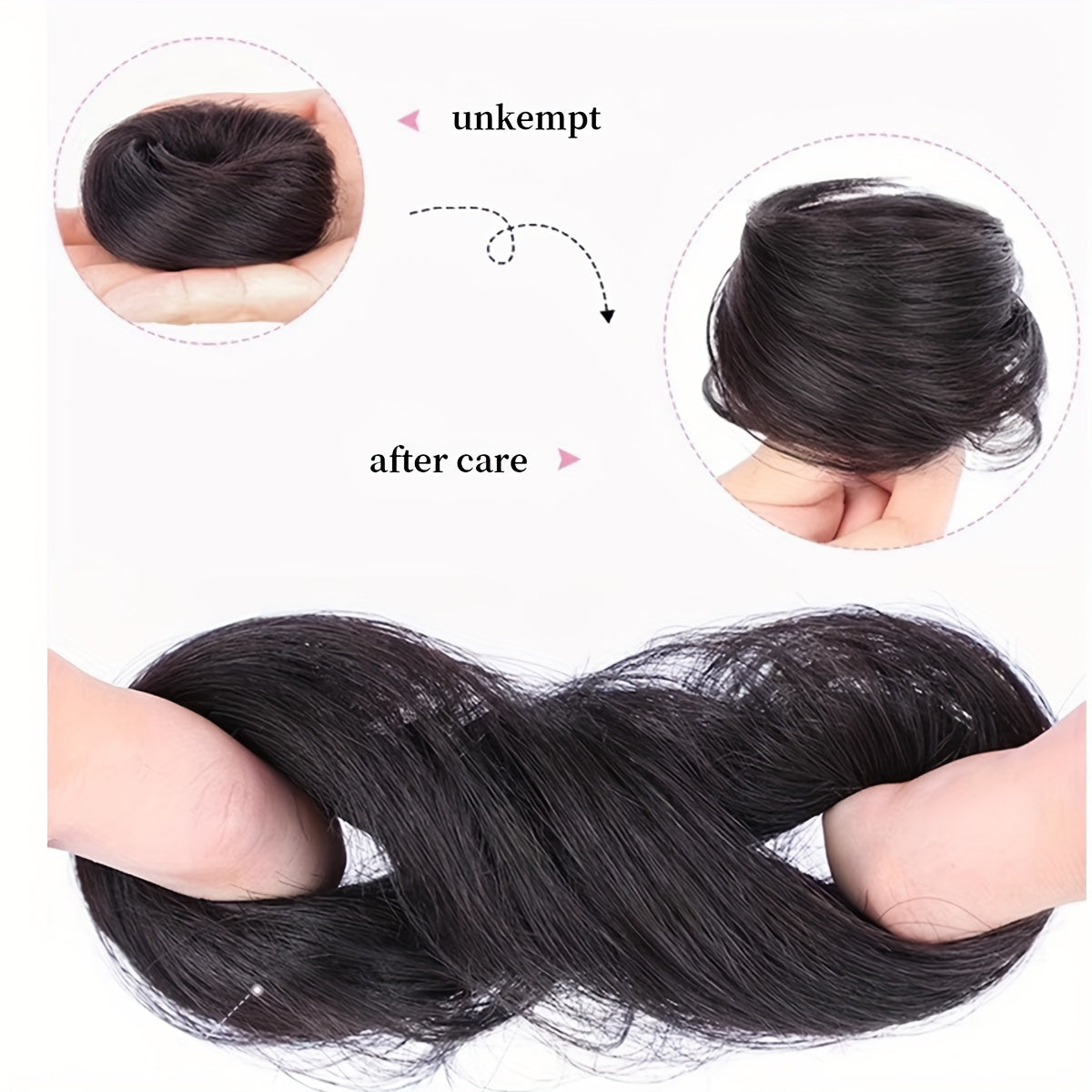 Women Synthetic Hair Bun Extension 3-Inch Elastic Donut for Parties Casual