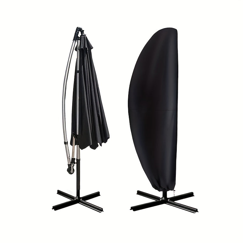 Black Patio Umbrella Cover Fits 9 to 3.66 Meters Water-Resistant Fabric