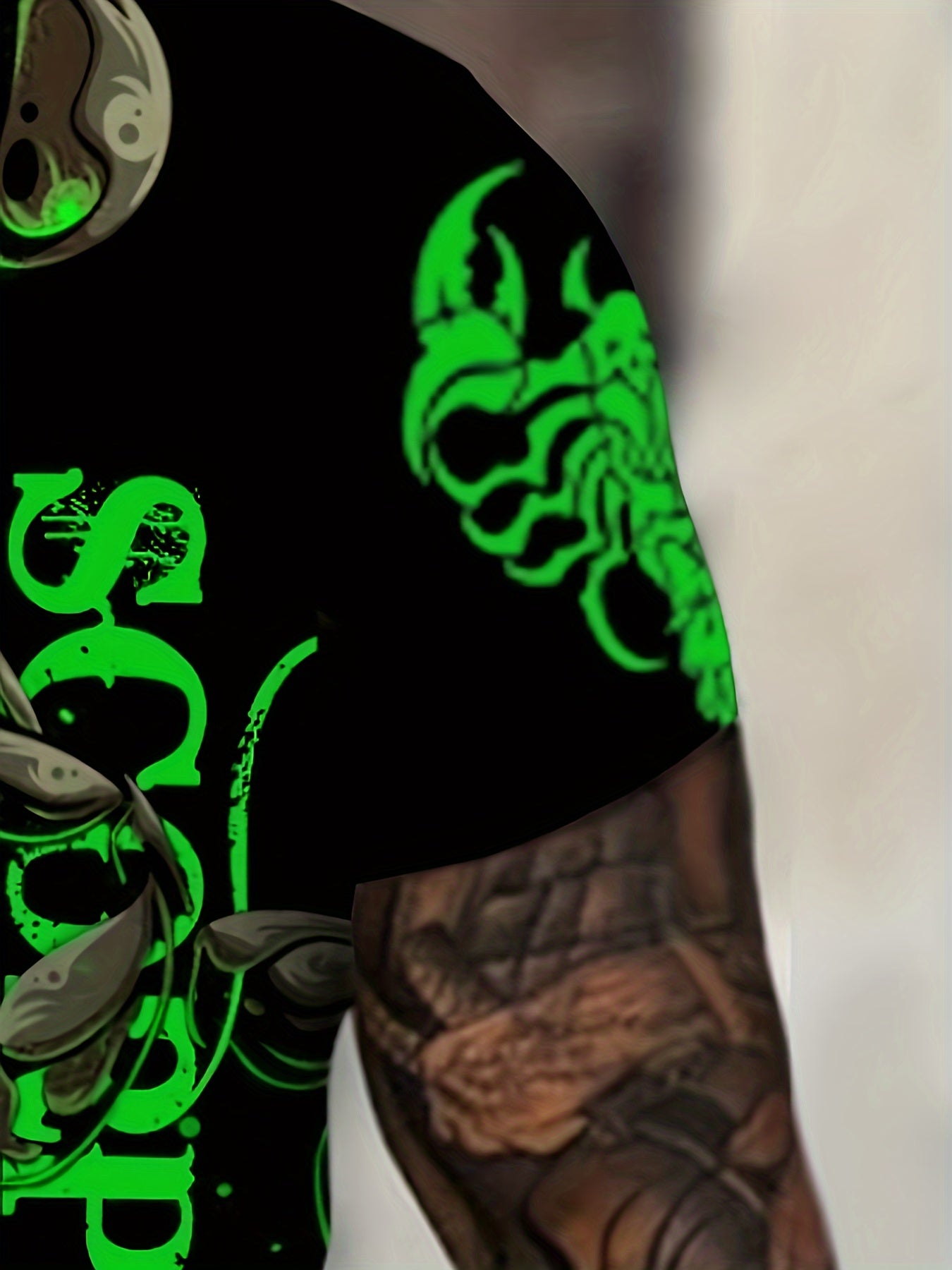 Katta o'lchamdagi erkaklar uchun 3D Scorpio grafik bosma futbolka, ochiq havoda moda uchun mukammal