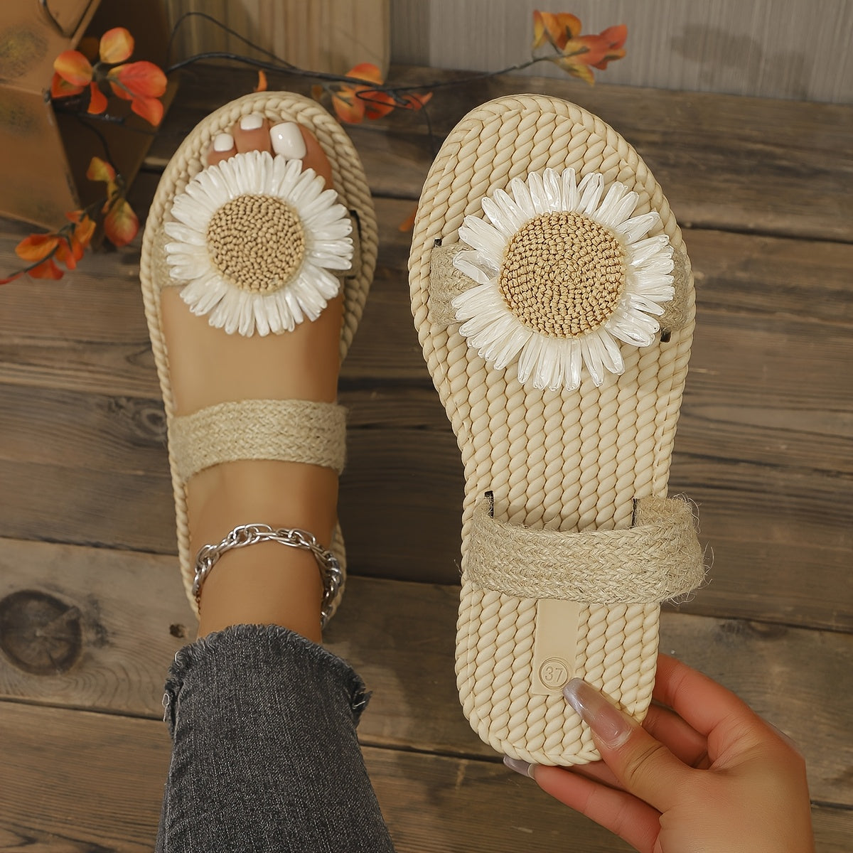 Women's Floral Sandals Lightweight EVA Slip-On Casual Footwear