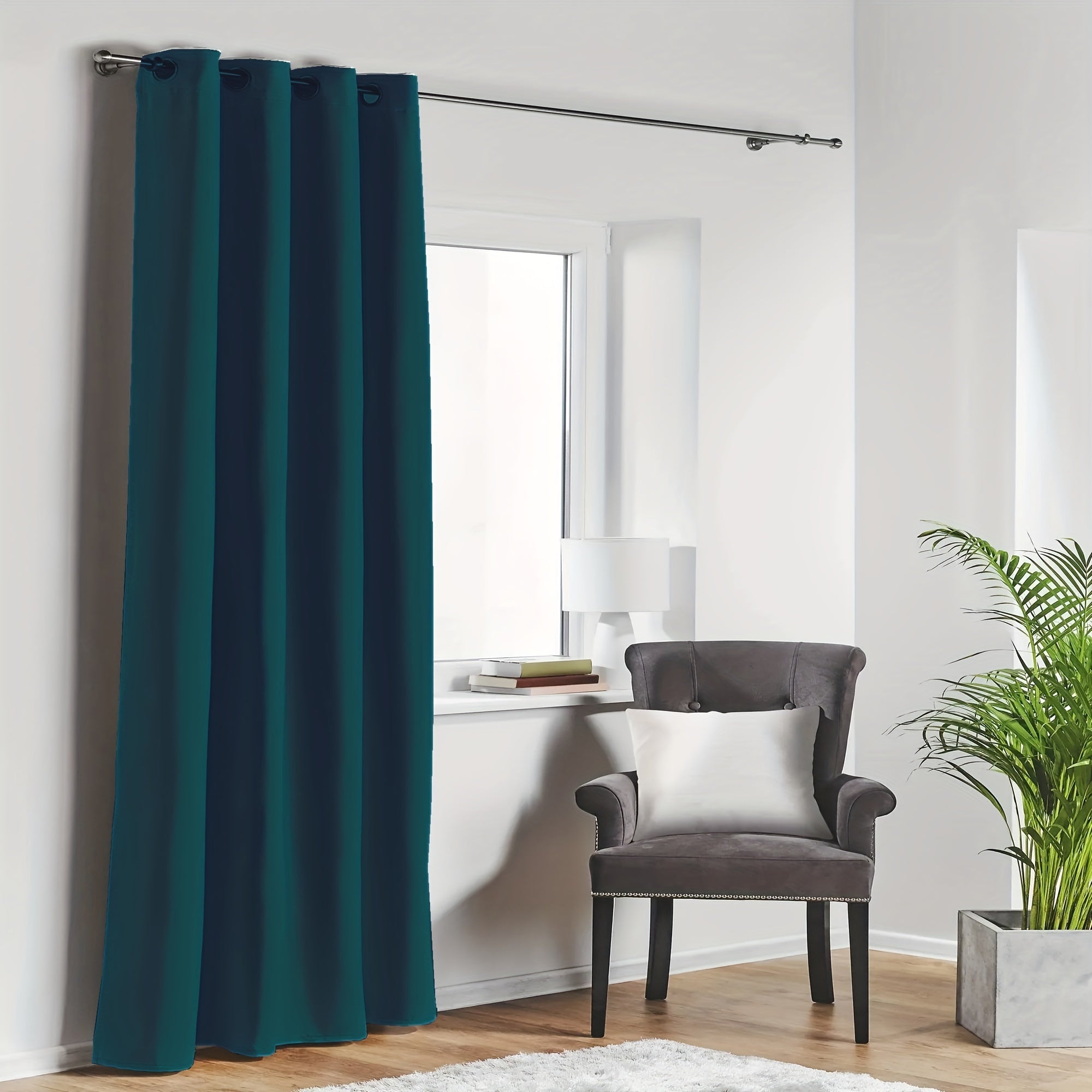 Blackout Curtain with Loop for Bedroom and Living Room Heat Insulation Noise Reduction 180g