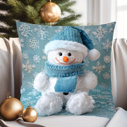 Christmas Snowman Throw Pillow Cover 44.96cm Polyester Zipper Sofa Living Room Bedroom