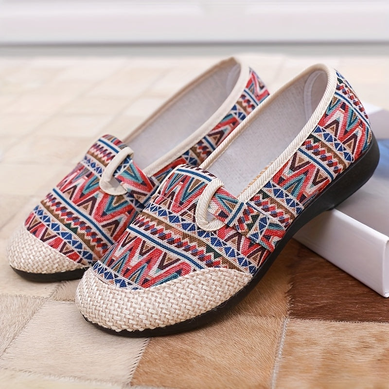 Women's Slip-On Sneakers With Breathable Fabric and Rubber Sole