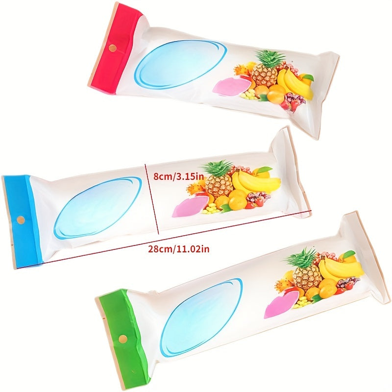 Набор из 100 одноразовых прозрачных пластиковых пакетов для хранения продуктов, прочная рулонная упаковка для организации в холодильнике, изготовлена из белого ПЭТ-материала.