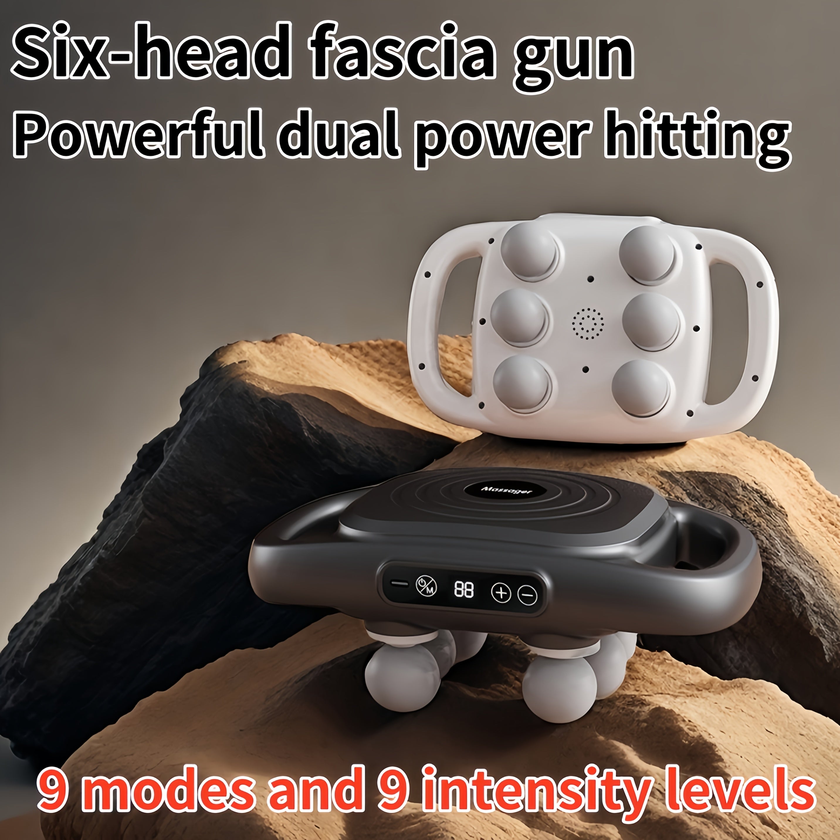 Six-Head Rechargeable Body Massager with USB Charging and 2400mAh Lithium Battery