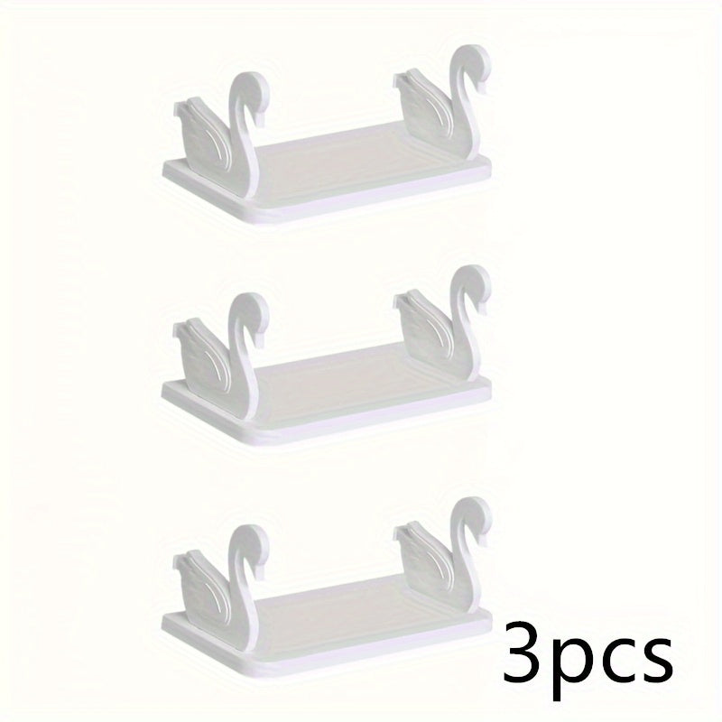 Swan-Shaped Wall-Mounted Bathroom Shelves for Storage and Organization