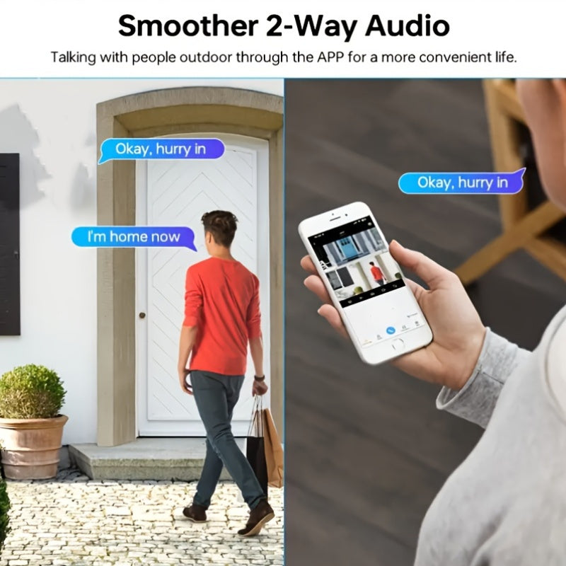 Cámara de seguridad inalámbrica con giro y inclinación de 360°, audio bidireccional, control remoto
