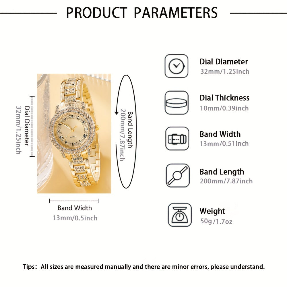 Ladies Round Quartz Watch with Luxury Bracelet for All Occasions