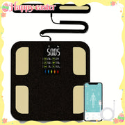 Báscula de peso corporal con conectividad inalámbrica, batería recargable por USB y monitoreo de salud para uso doméstico