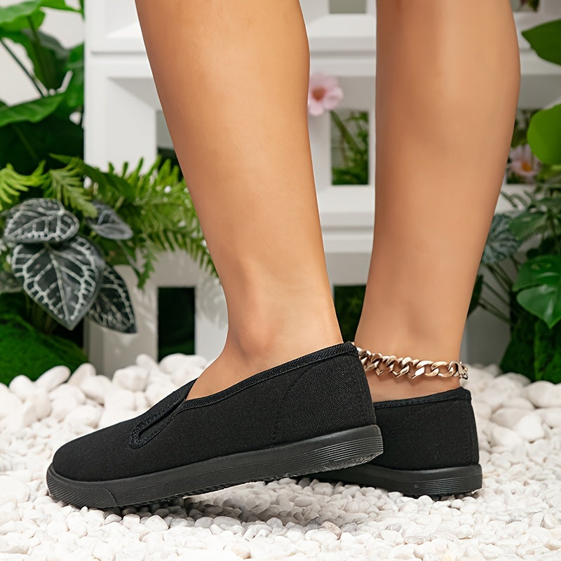 Women’s Low-Top Slip-On Sneakers Breathable Fabric Casual All-Season