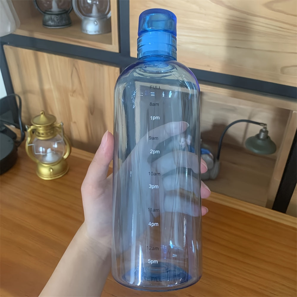 Large Capacity Leakproof Drop-Resistant Sport Water Bottle with Time Marker