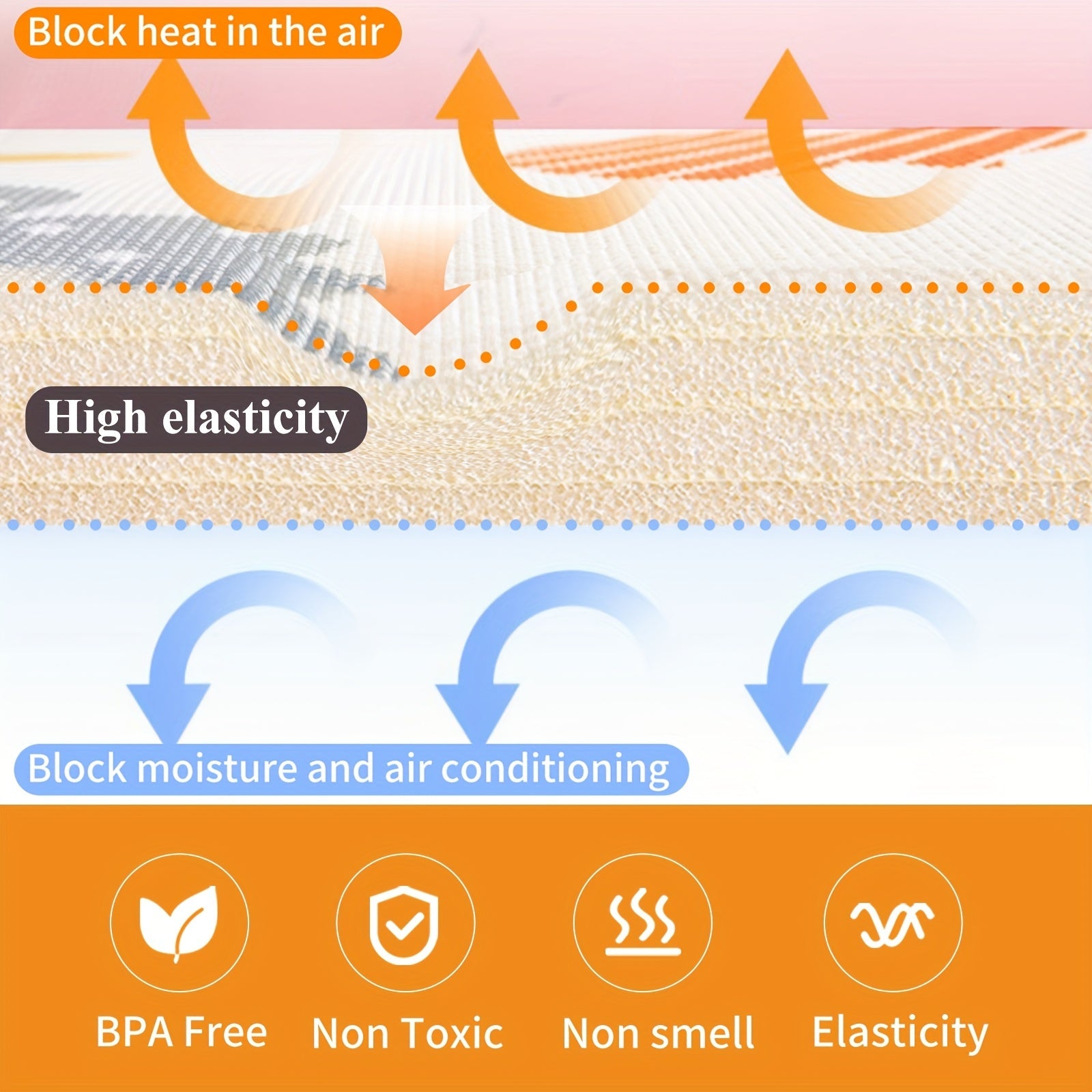 Foldable Reversible Foam Playmat for Kids Light Purple Deep Pink White Blue Nursery Floor Cushion