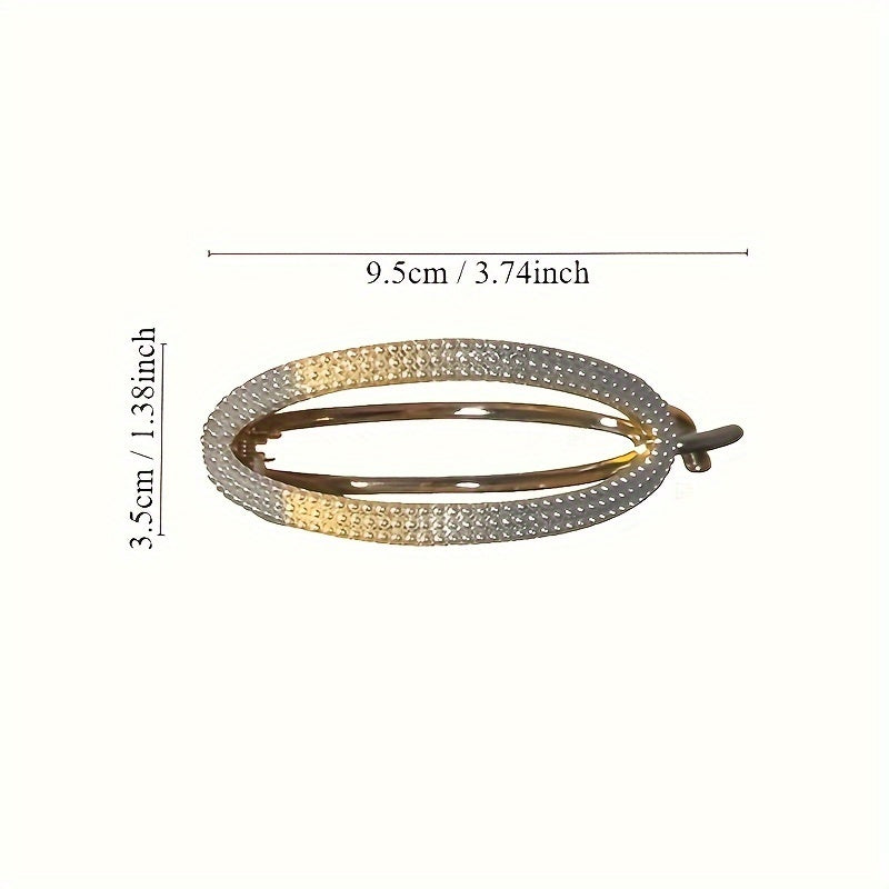 Золотая геометрическая заколка для волос для женщин с rhinestones и имитационными жемчужинами