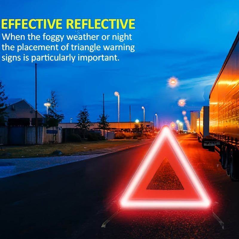 Red Foldable Car Triangle Warning Sign - Emergency Safety Device