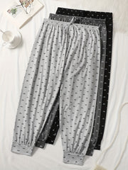 Plus Size Women's Lounge Pants Casual Joggers Sleep Pants Bow Print