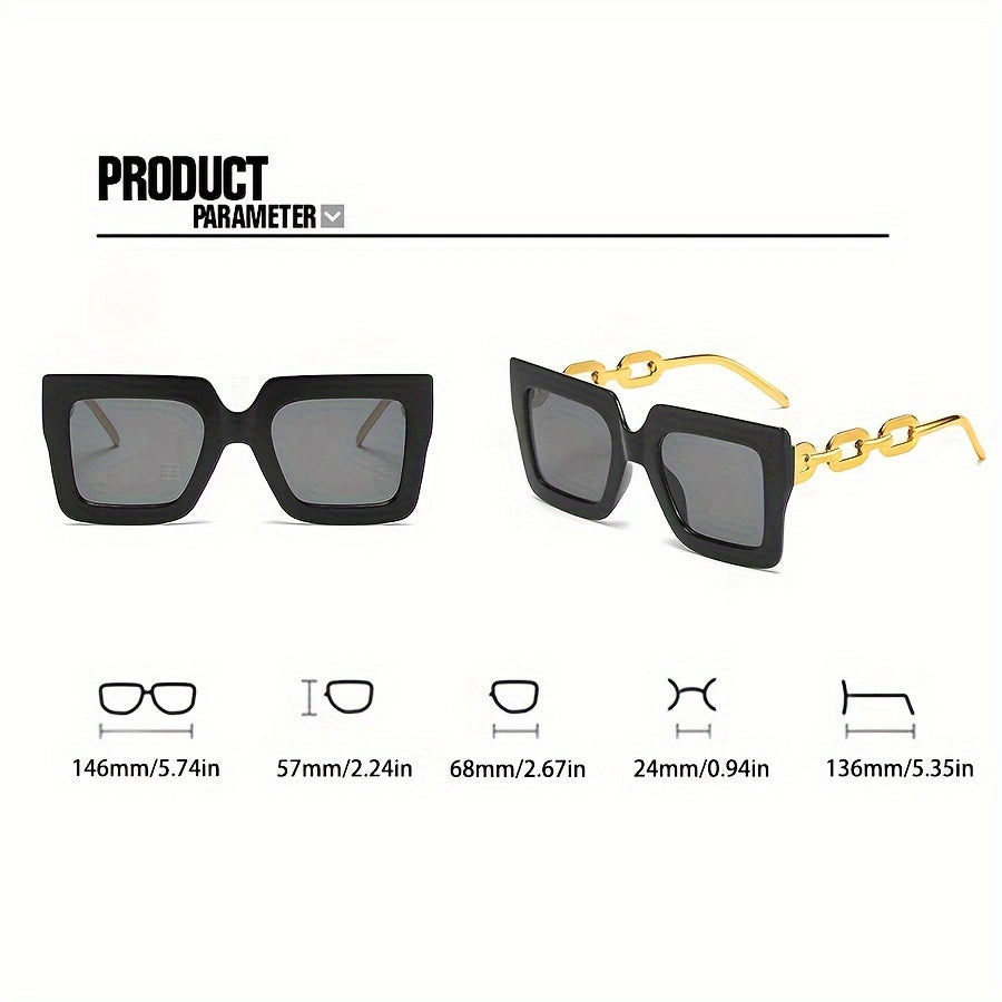 Set of 3 Women's Retro Large Frame Mirrored Plastic Rectangle Fashion Glasses for Outdoor Travel