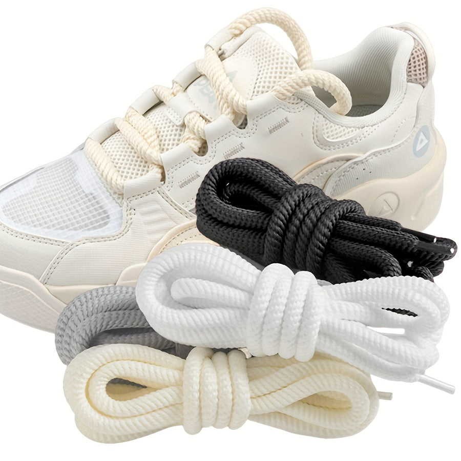 Unisex Thick Braided Polyester Shoelaces for Sneakers and Boots