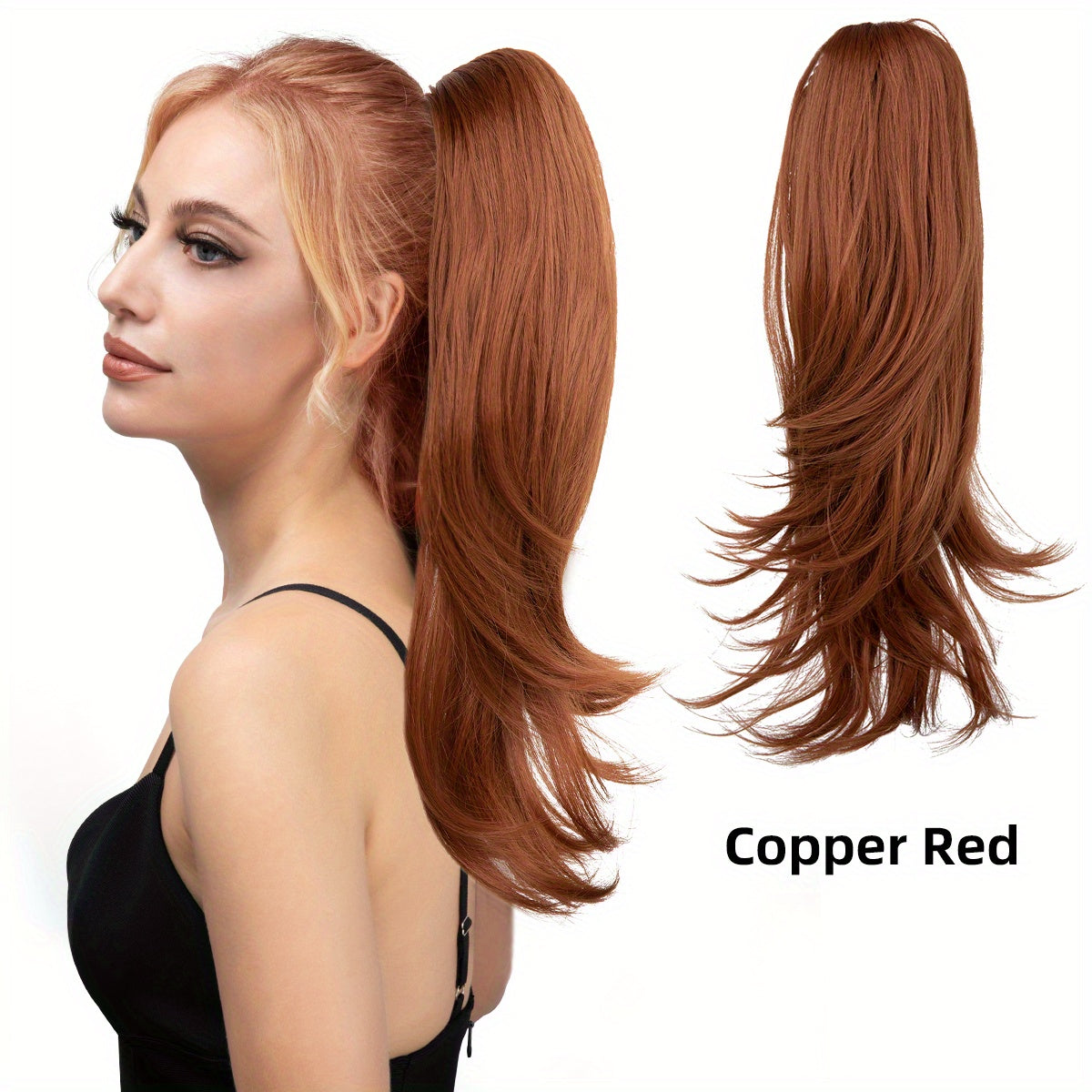 Women's Synthetic Curly Wave Ponytail Extension with 180° Rotating Claw Clip