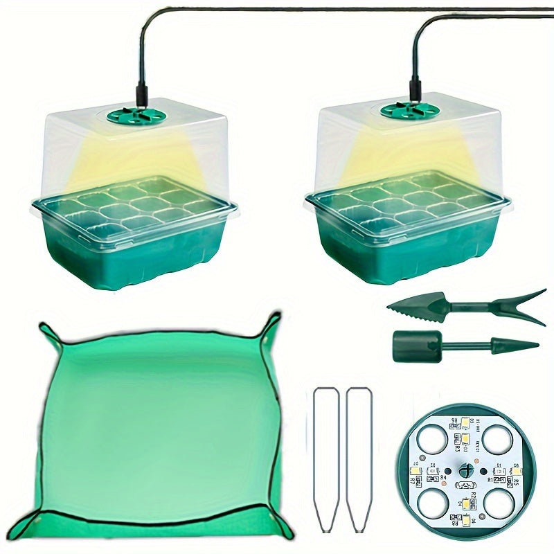 Kit de propagación de plántulas con luz de crecimiento de 8 núcleos y control de iluminación de 24 horas