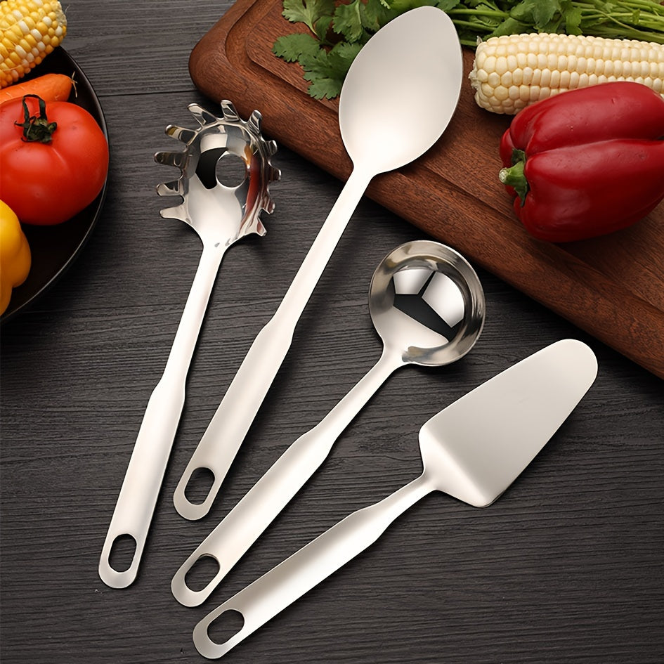 8-Piece Stainless Steel Kitchen Utensil Set with Comfortable Handles, Dishwasher Safe
