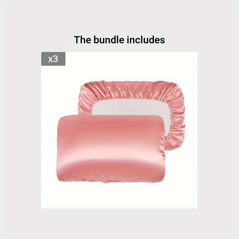 Fundas de almohada de satén transpirable con cordón elástico para un sueño cómodo, juego de dos