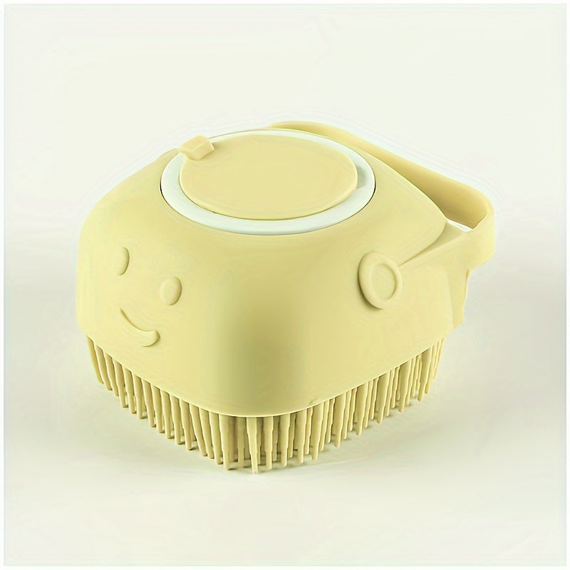 Silicone Pet Shampoo Brush with Storage for Dogs and Cats Grooming