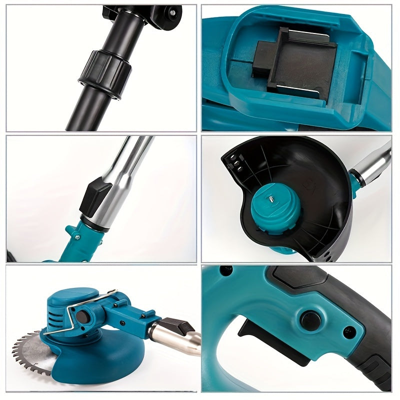 Electric Lawn Mower and Trimmer Set with Adjustable Handle and 2 Rechargeable Batteries