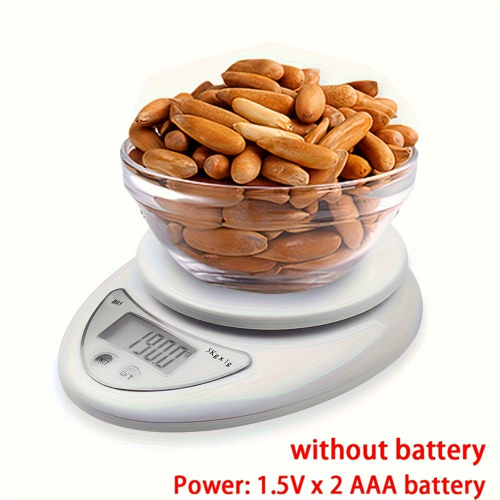 Digital Kitchen Scale 5kg with LED Display Food Weighing Tool for Baking and Cooking